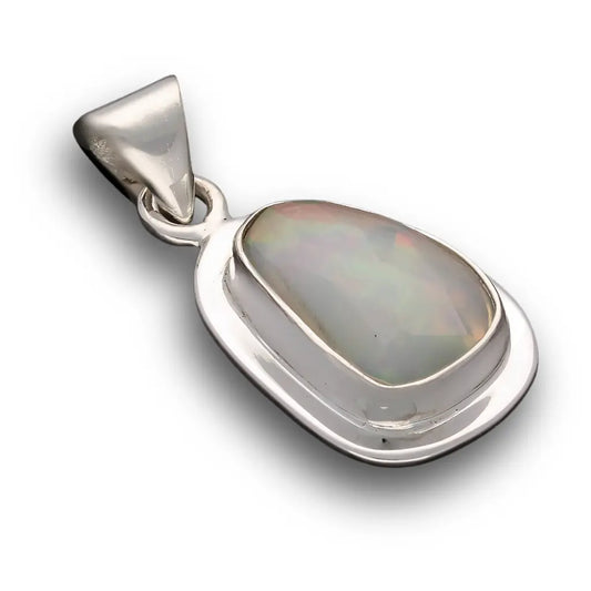 Radiant Ethiopian Opal Sterling Silver Pendant