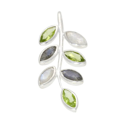 Buy your Leaf & Light Moonstone, Labradorite & Peridot Silver Pendant online now or in store at Forever Gems in Franschhoek, South Africa