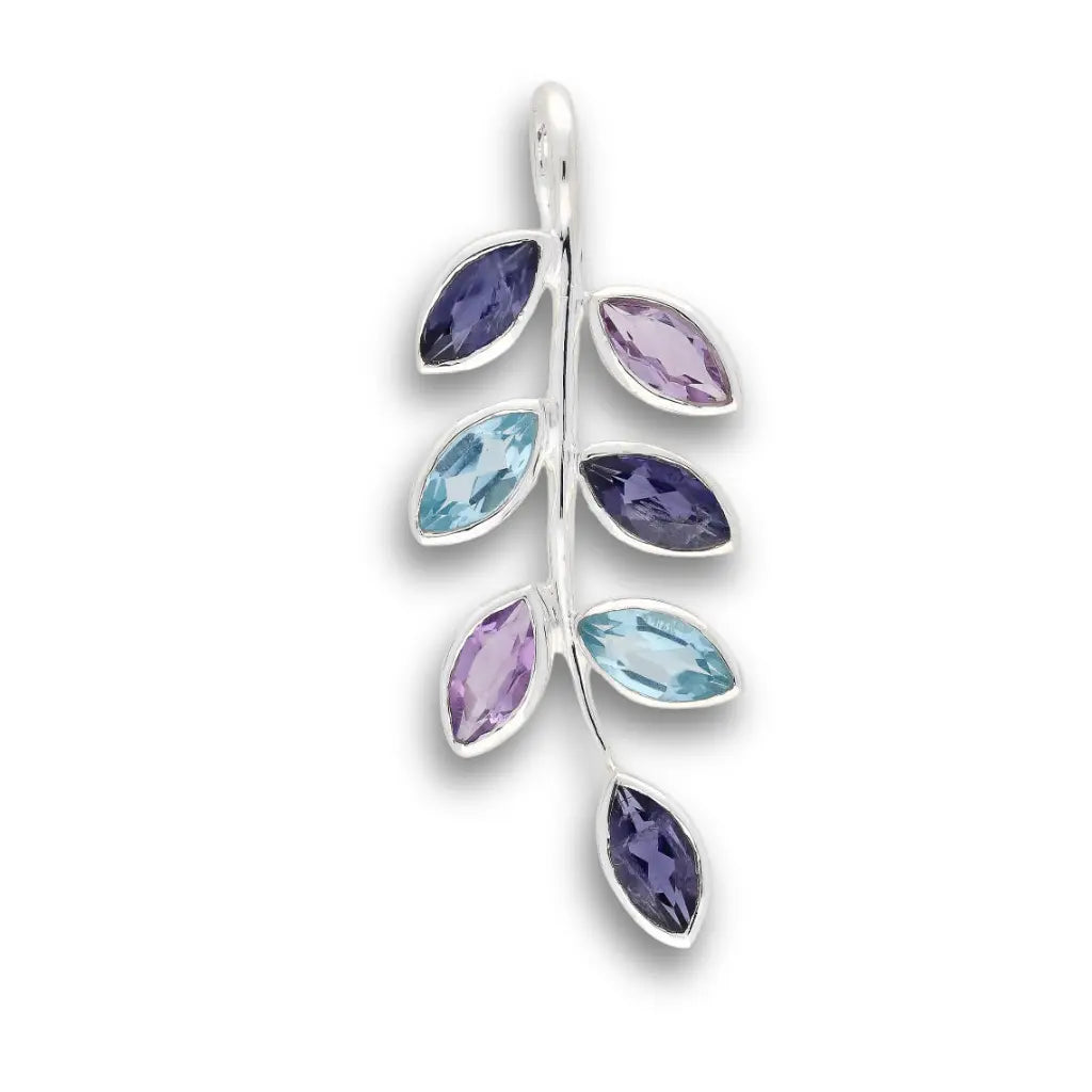 Buy your Leaf & Light Amethyst, Iolite & Blue Topaz Silver Pendant online now or in store at Forever Gems in Franschhoek, South Africa