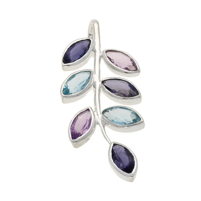 Buy your Leaf & Light Amethyst, Iolite & Blue Topaz Silver Pendant online now or in store at Forever Gems in Franschhoek, South Africa