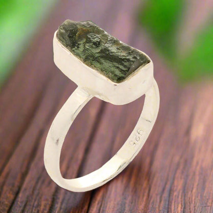 Buy your Cosmic Embrace: Sterling Silver Moldavite Ring online now or in store at Forever Gems in Franschhoek, South Africa