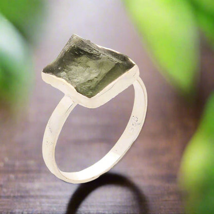 Buy your Cosmic Embrace: Sterling Silver Moldavite Ring online now or in store at Forever Gems in Franschhoek, South Africa