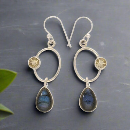 Buy your Radiant Harmony: Labradorite and Citrine Earrings online now or in store at Forever Gems in Franschhoek, South Africa