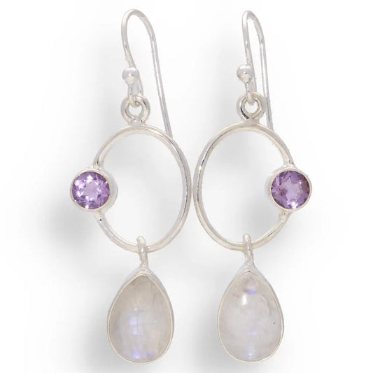 Buy your Radiant Harmony: Moonstone and Amethyst Earrings online now or in store at Forever Gems in Franschhoek, South Africa