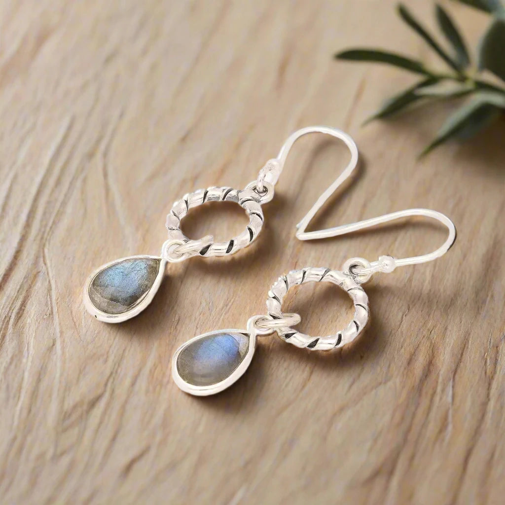 Buy your Wire & Whim: Labradorite Sterling Silver Earrings online now or in store at Forever Gems in Franschhoek, South Africa