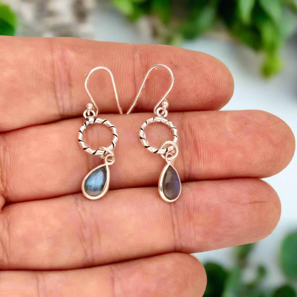 Buy your Wire & Whim: Labradorite Sterling Silver Earrings online now or in store at Forever Gems in Franschhoek, South Africa