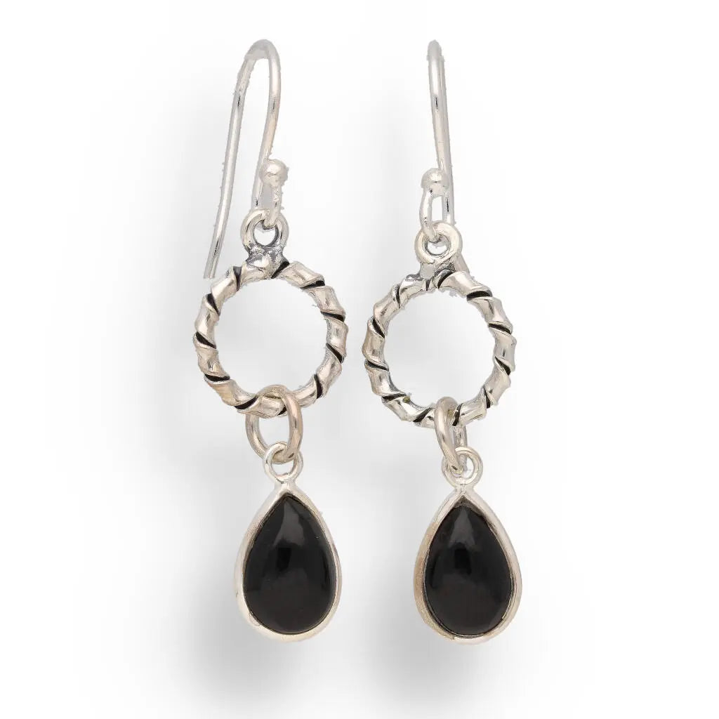 Buy your Wire & Whim: Black Onyx Sterling Silver Earrings online now or in store at Forever Gems in Franschhoek, South Africa