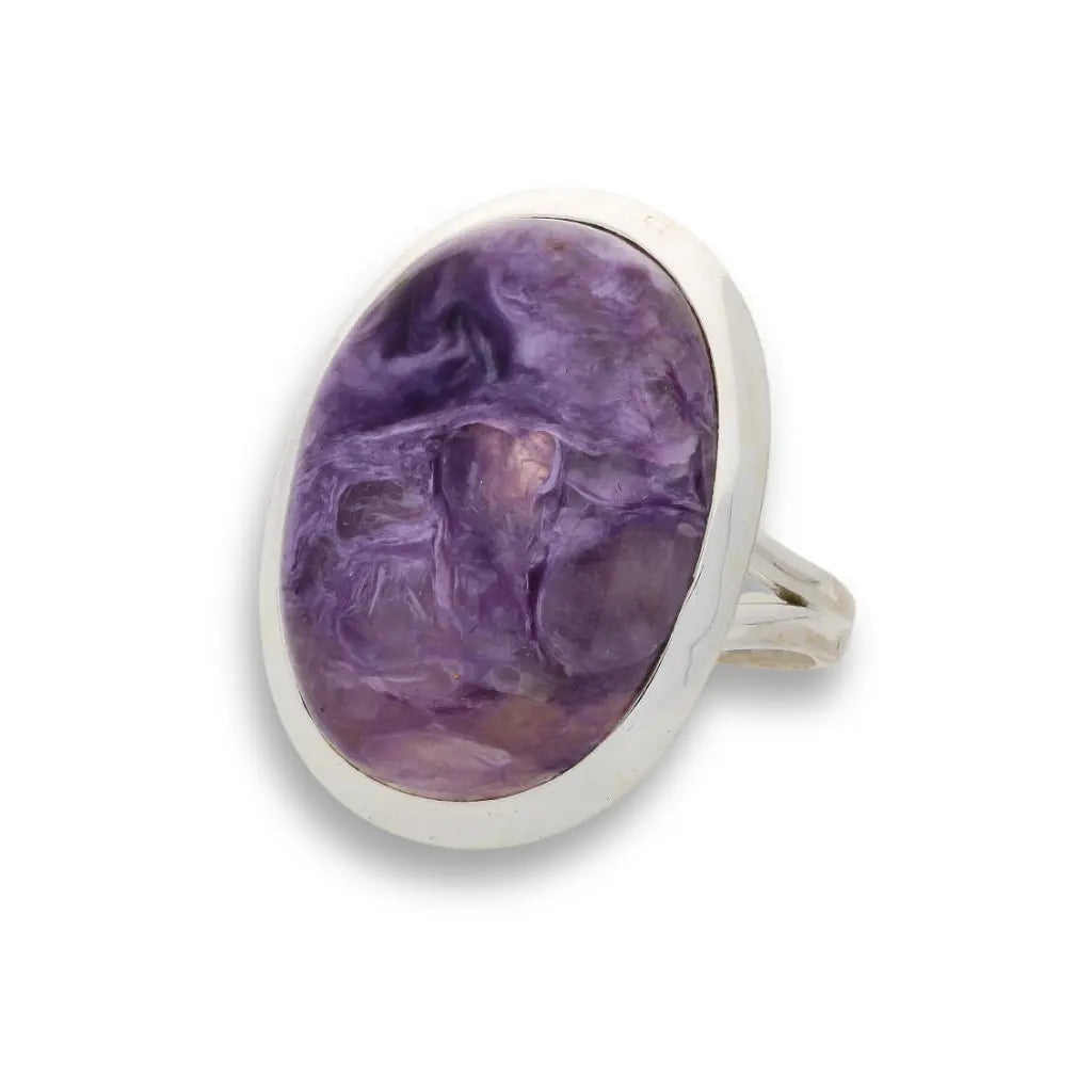 Buy your Charoite Charm: Elegant Sterling Silver Rings online now or in store at Forever Gems in Franschhoek, South Africa