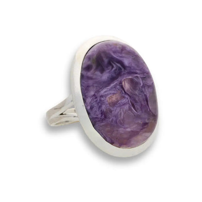 Buy your Charoite Charm: Elegant Sterling Silver Rings online now or in store at Forever Gems in Franschhoek, South Africa