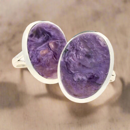 Buy your Charoite Charm: Elegant Sterling Silver Rings online now or in store at Forever Gems in Franschhoek, South Africa