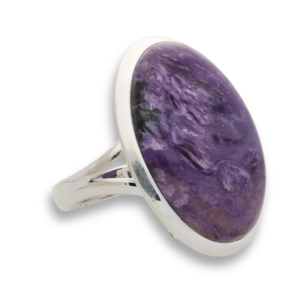 Buy your Charoite Charm: Elegant Sterling Silver Rings online now or in store at Forever Gems in Franschhoek, South Africa