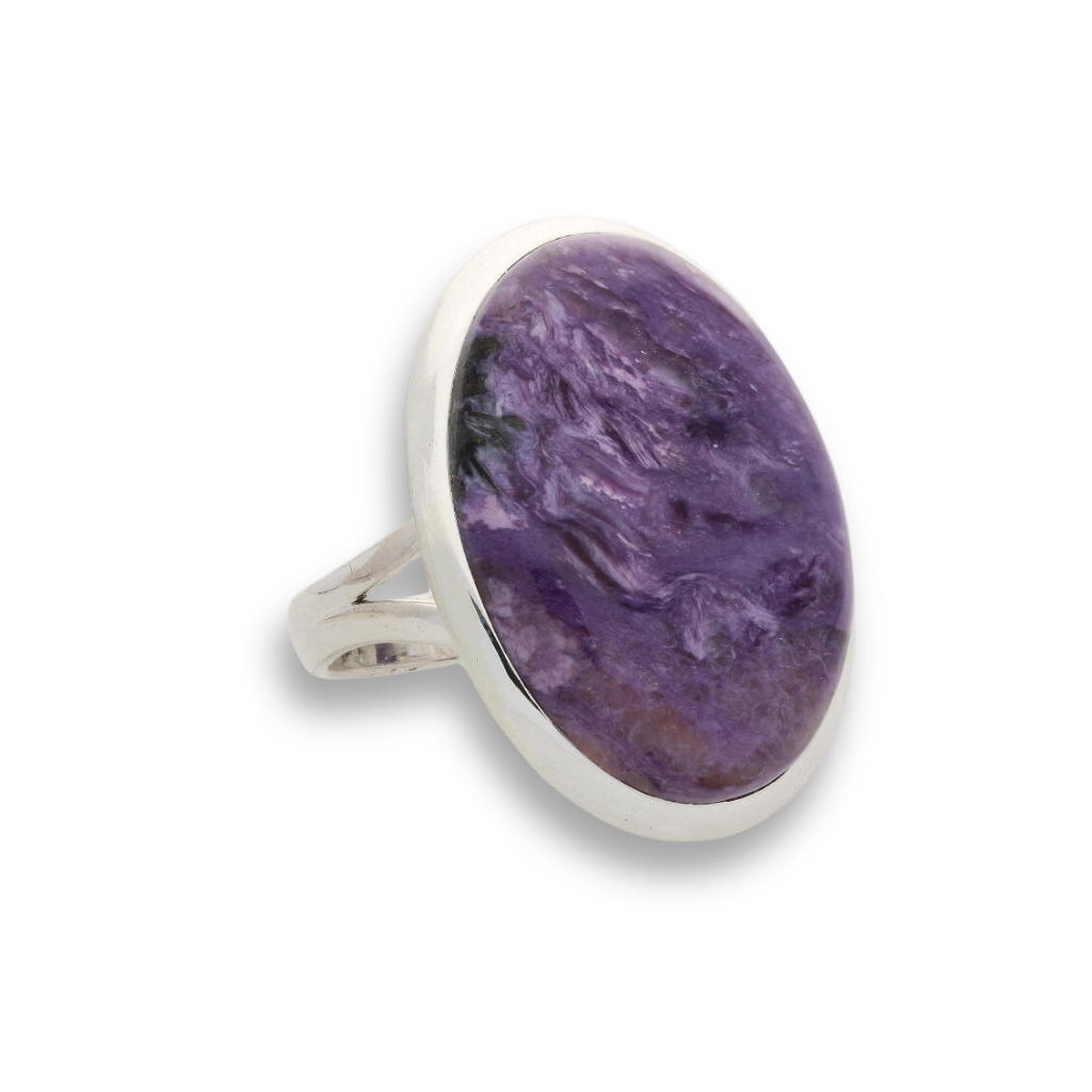 Buy your Charoite Charm: Elegant Sterling Silver Rings online now or in store at Forever Gems in Franschhoek, South Africa