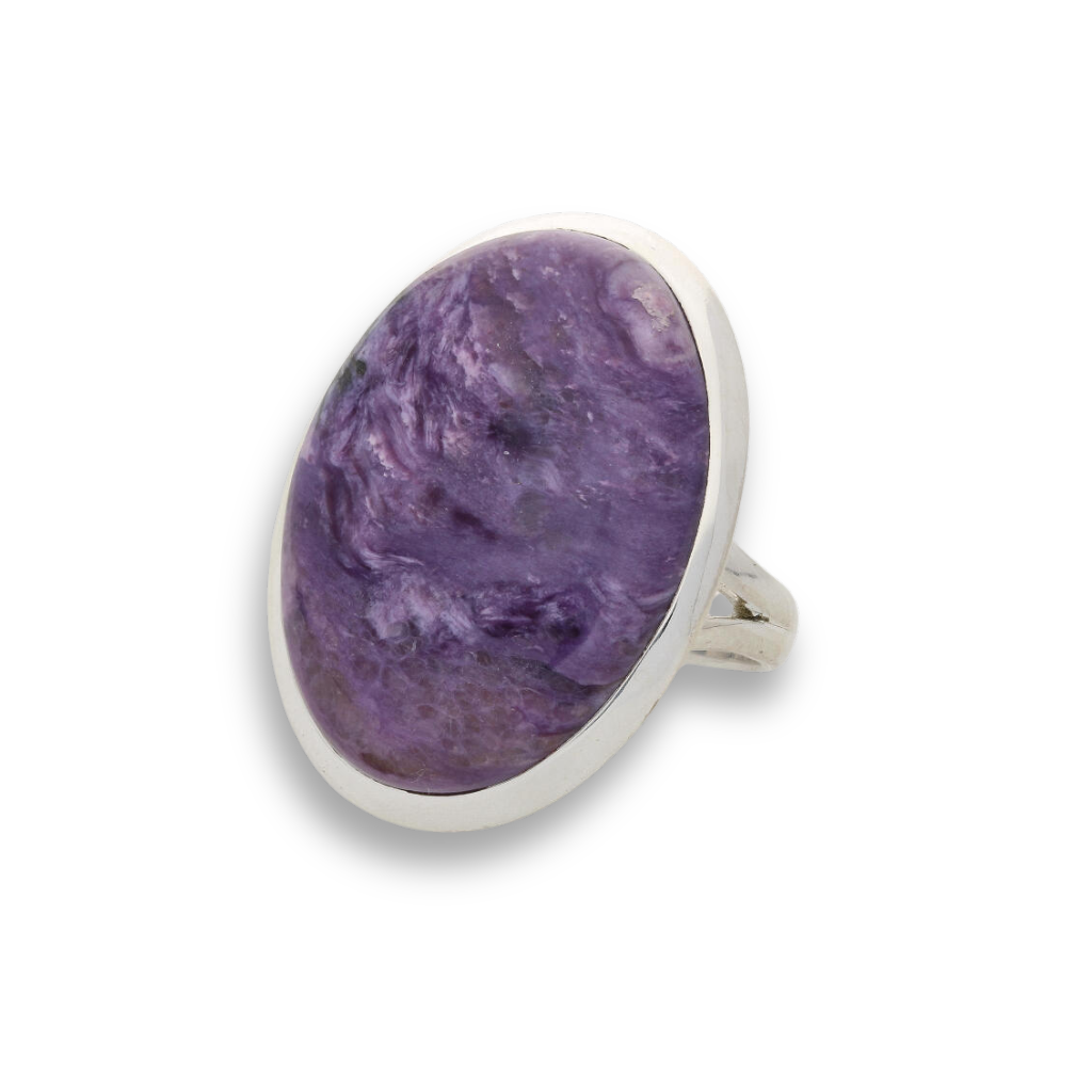 Buy your Charoite Charm: Elegant Sterling Silver Rings online now or in store at Forever Gems in Franschhoek, South Africa