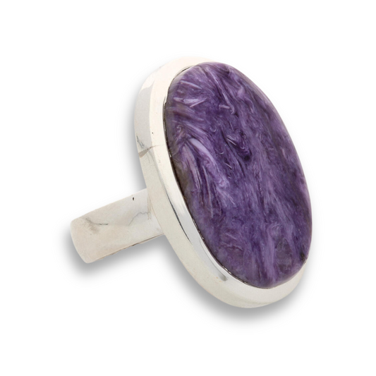 Charoite Sterling Silver Rings: Mystical Serenity