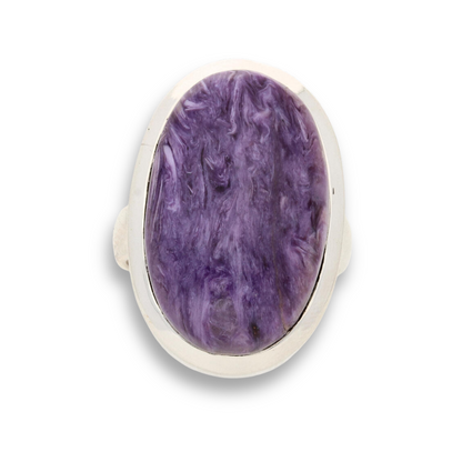 Charoite Sterling Silver Rings: Mystical Serenity