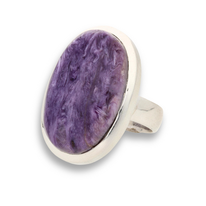 Charoite Sterling Silver Rings: Mystical Serenity