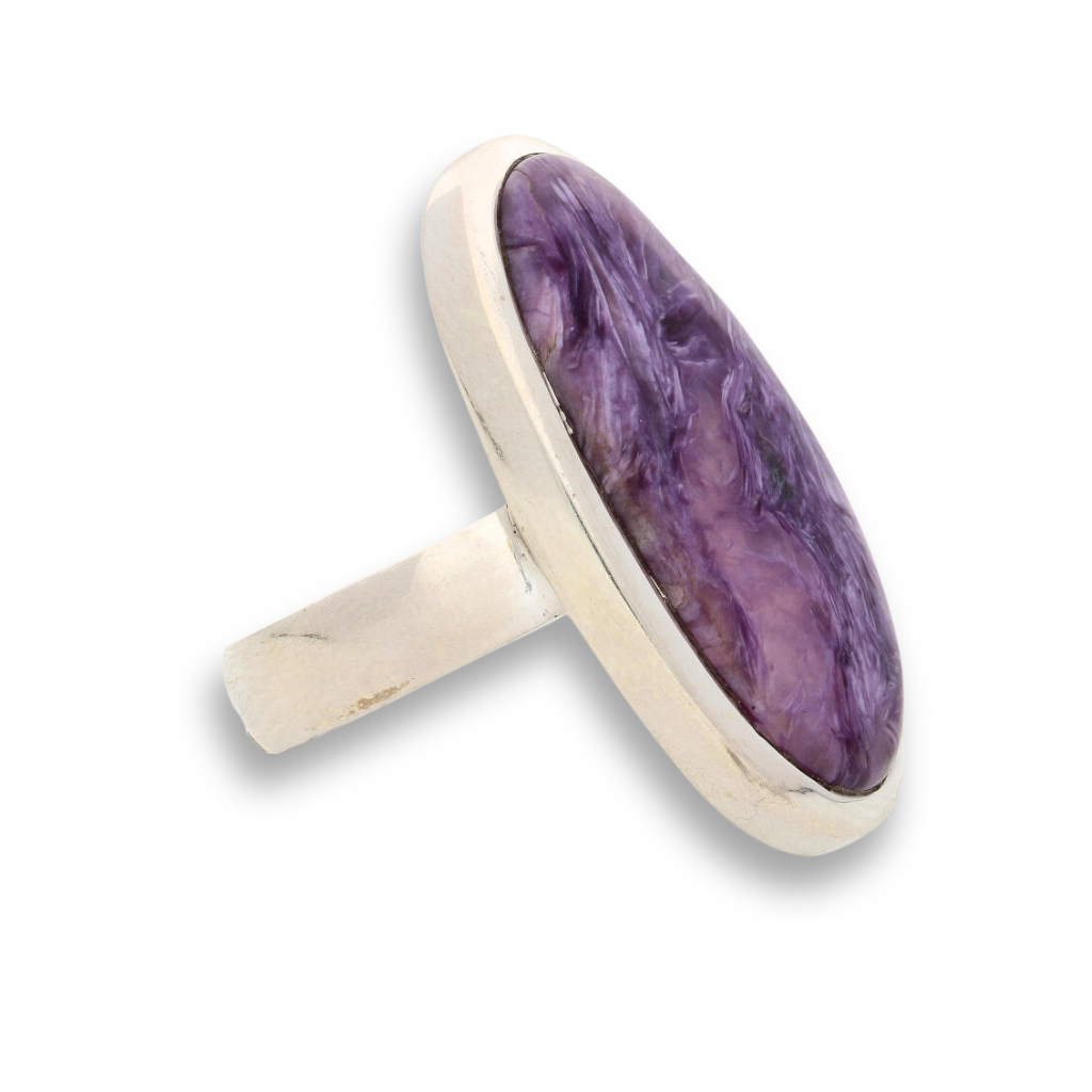 Charoite Sterling Silver Rings: Mystical Serenity