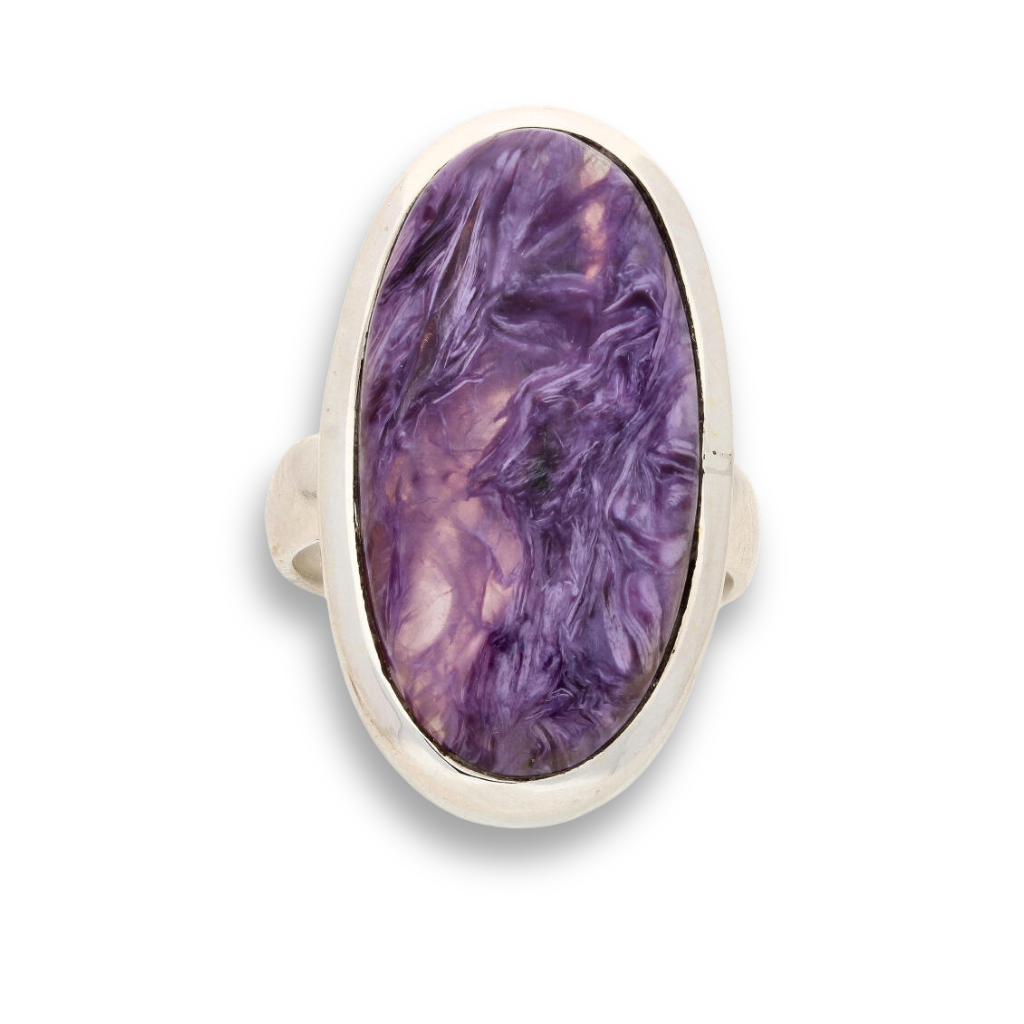 Charoite Sterling Silver Rings: Mystical Serenity