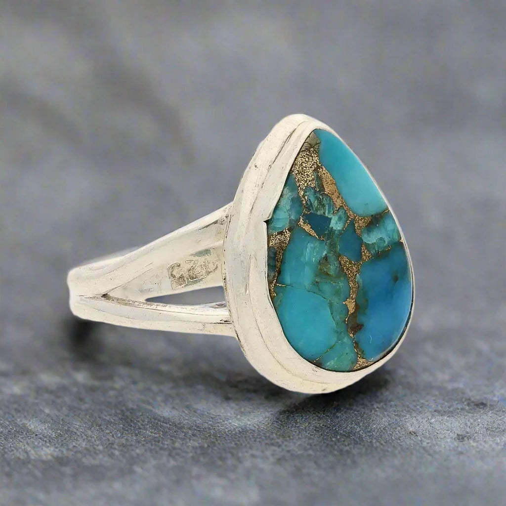 Buy your Bohemian Rhapsody: Copper Turquoise Sterling Silver Ring online now or in store at Forever Gems in Franschhoek, South Africa