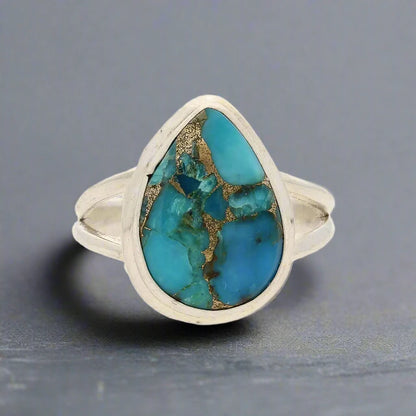 Buy your Bohemian Rhapsody: Copper Turquoise Sterling Silver Ring online now or in store at Forever Gems in Franschhoek, South Africa