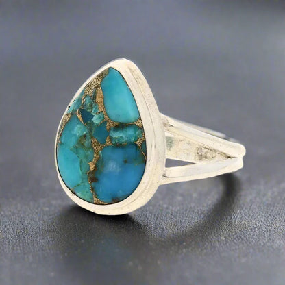 Buy your Bohemian Rhapsody: Copper Turquoise Sterling Silver Ring online now or in store at Forever Gems in Franschhoek, South Africa