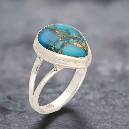 Buy your Bohemian Rhapsody: Copper Turquoise Sterling Silver Ring online now or in store at Forever Gems in Franschhoek, South Africa