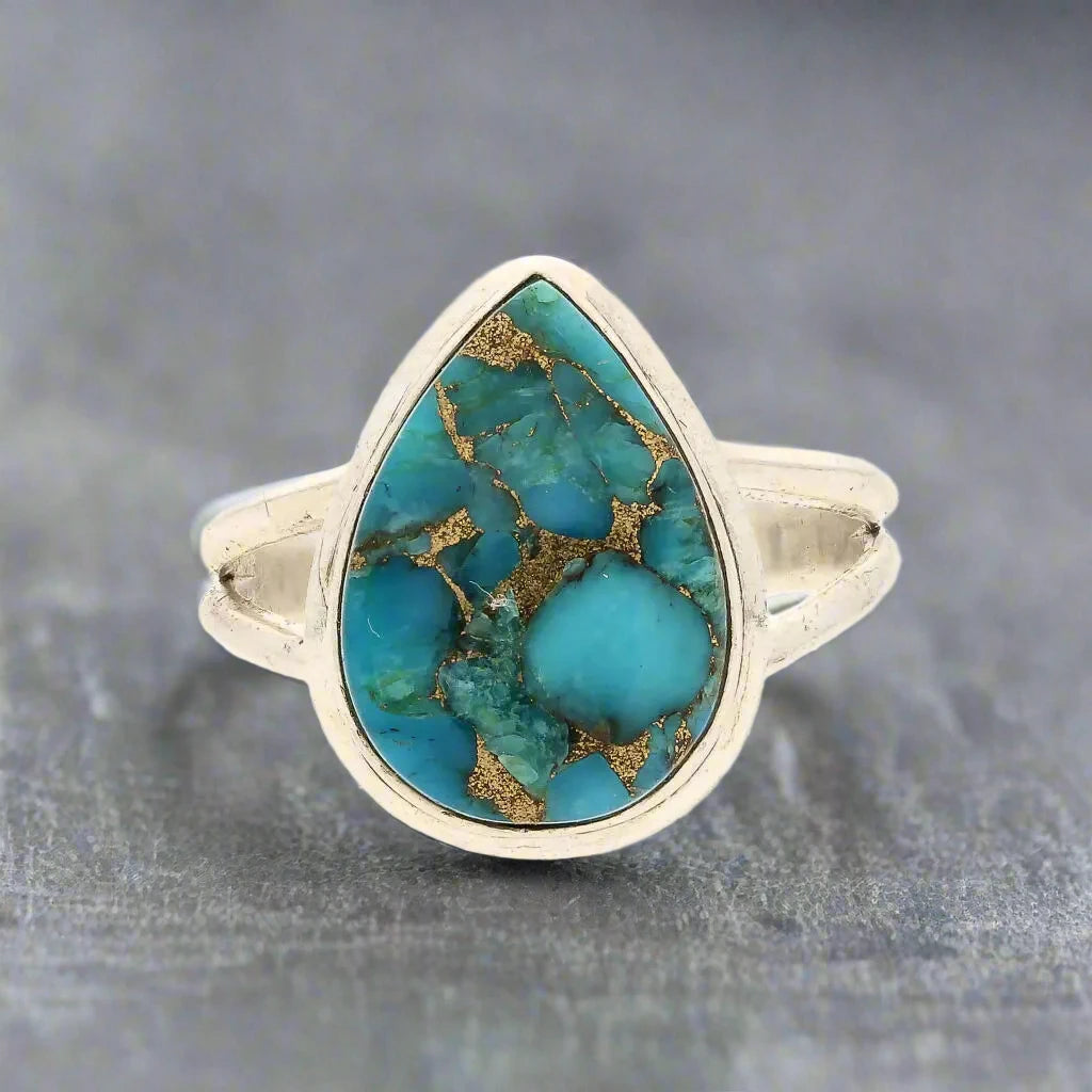 Buy your Bohemian Rhapsody: Copper Turquoise Sterling Silver Ring online now or in store at Forever Gems in Franschhoek, South Africa