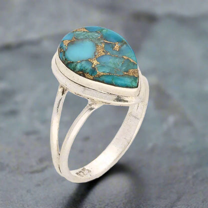 Buy your Bohemian Rhapsody: Copper Turquoise Sterling Silver Ring online now or in store at Forever Gems in Franschhoek, South Africa