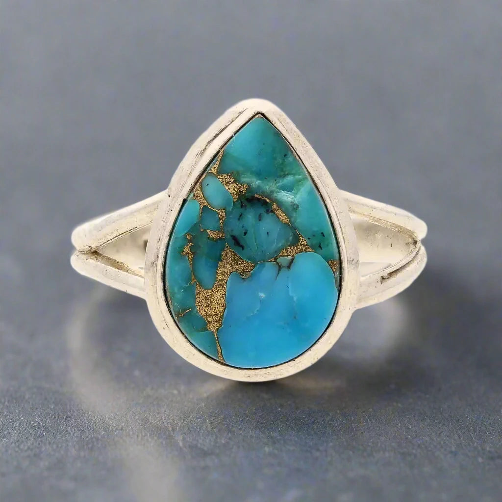 Buy your Bohemian Rhapsody: Copper Turquoise Sterling Silver Ring online now or in store at Forever Gems in Franschhoek, South Africa