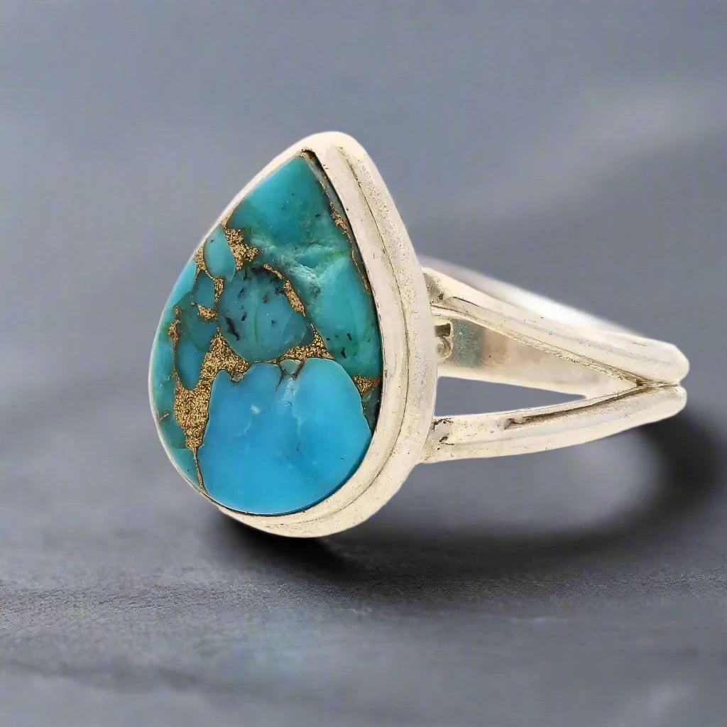 Buy your Bohemian Rhapsody: Copper Turquoise Sterling Silver Ring online now or in store at Forever Gems in Franschhoek, South Africa