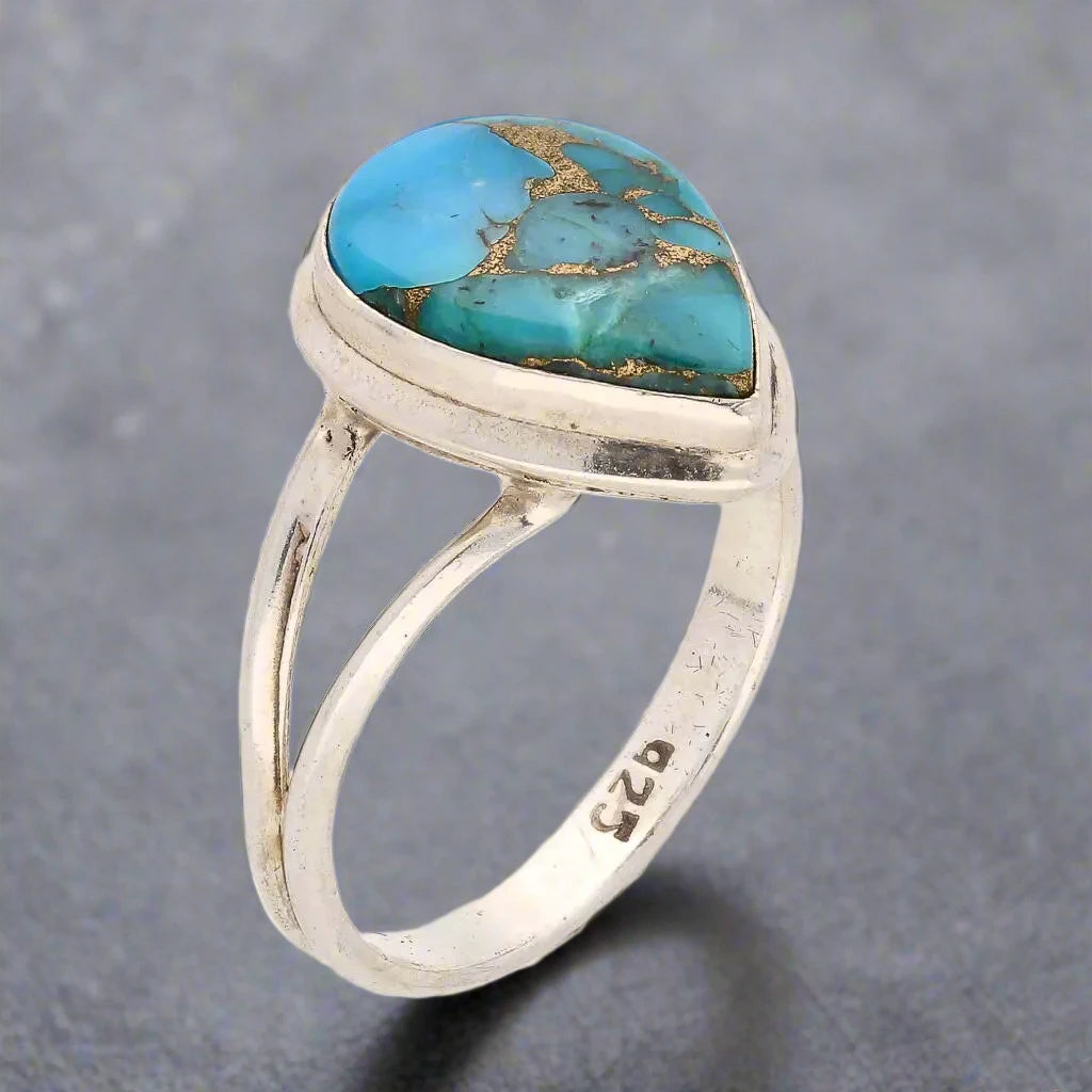 Buy your Bohemian Rhapsody: Copper Turquoise Sterling Silver Ring online now or in store at Forever Gems in Franschhoek, South Africa