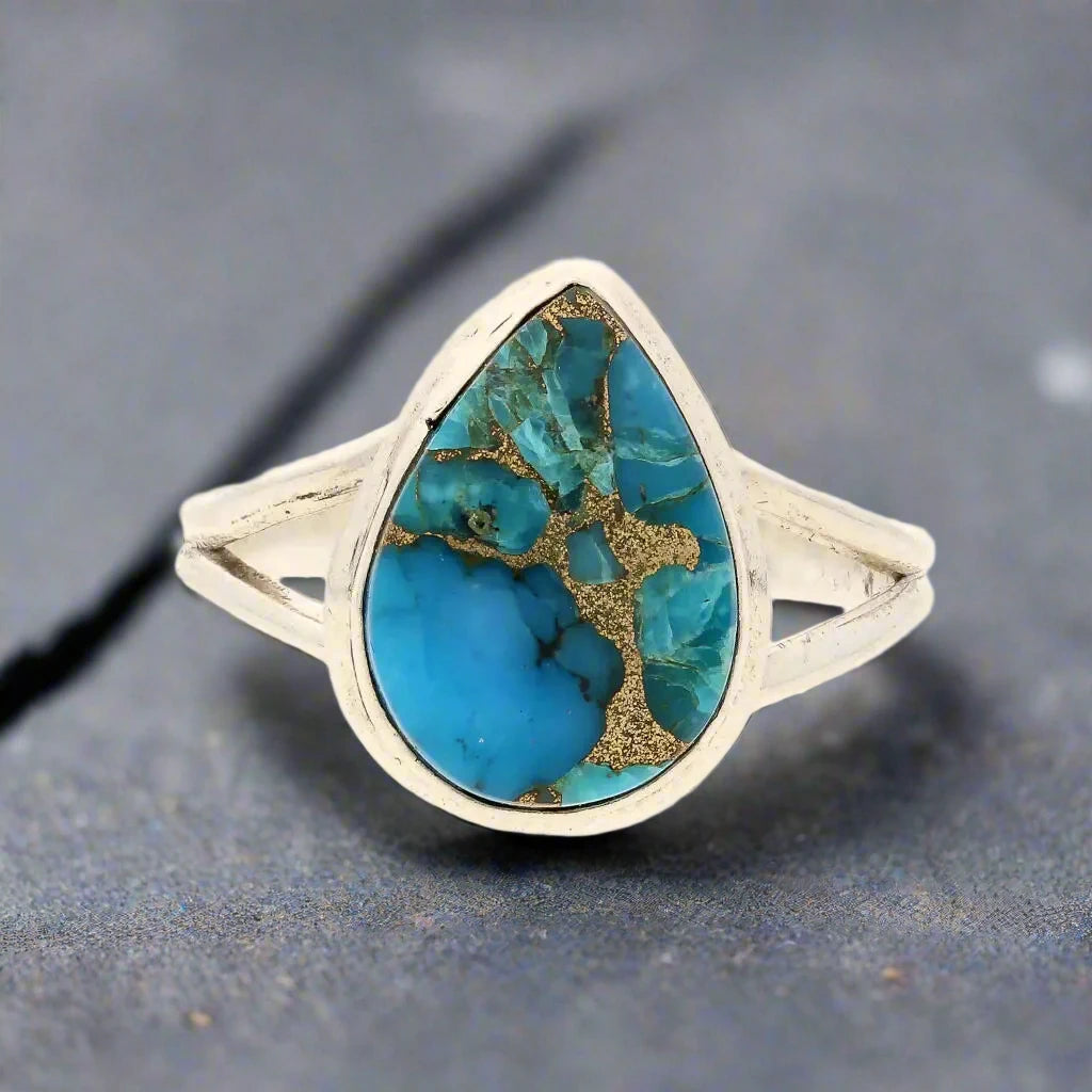 Buy your Bohemian Rhapsody: Copper Turquoise Sterling Silver Ring online now or in store at Forever Gems in Franschhoek, South Africa