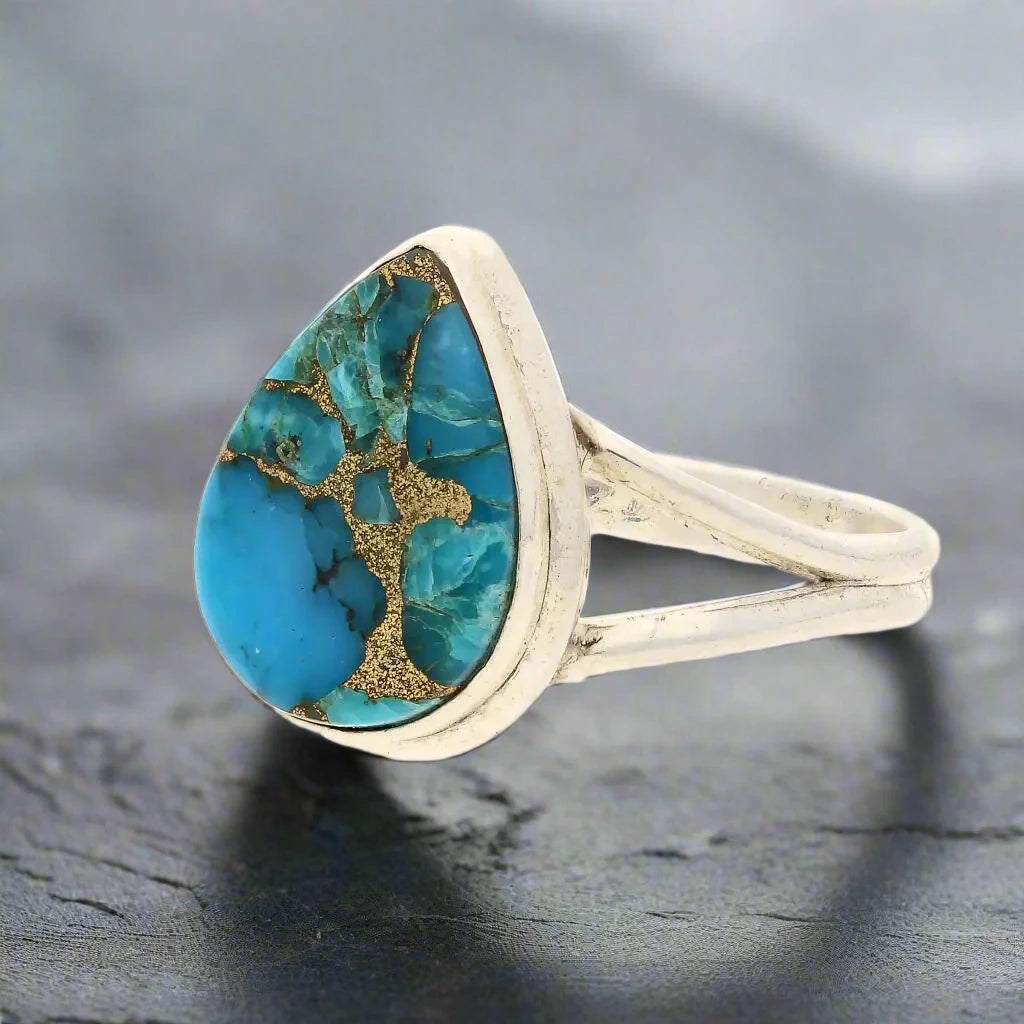 Buy your Bohemian Rhapsody: Copper Turquoise Sterling Silver Ring online now or in store at Forever Gems in Franschhoek, South Africa