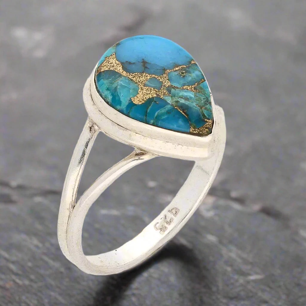 Buy your Bohemian Rhapsody: Copper Turquoise Sterling Silver Ring online now or in store at Forever Gems in Franschhoek, South Africa