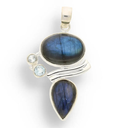 Buy your Wave & Wonder: Labradorite & Blue Topaz Silver Pendant online now or in store at Forever Gems in Franschhoek, South Africa