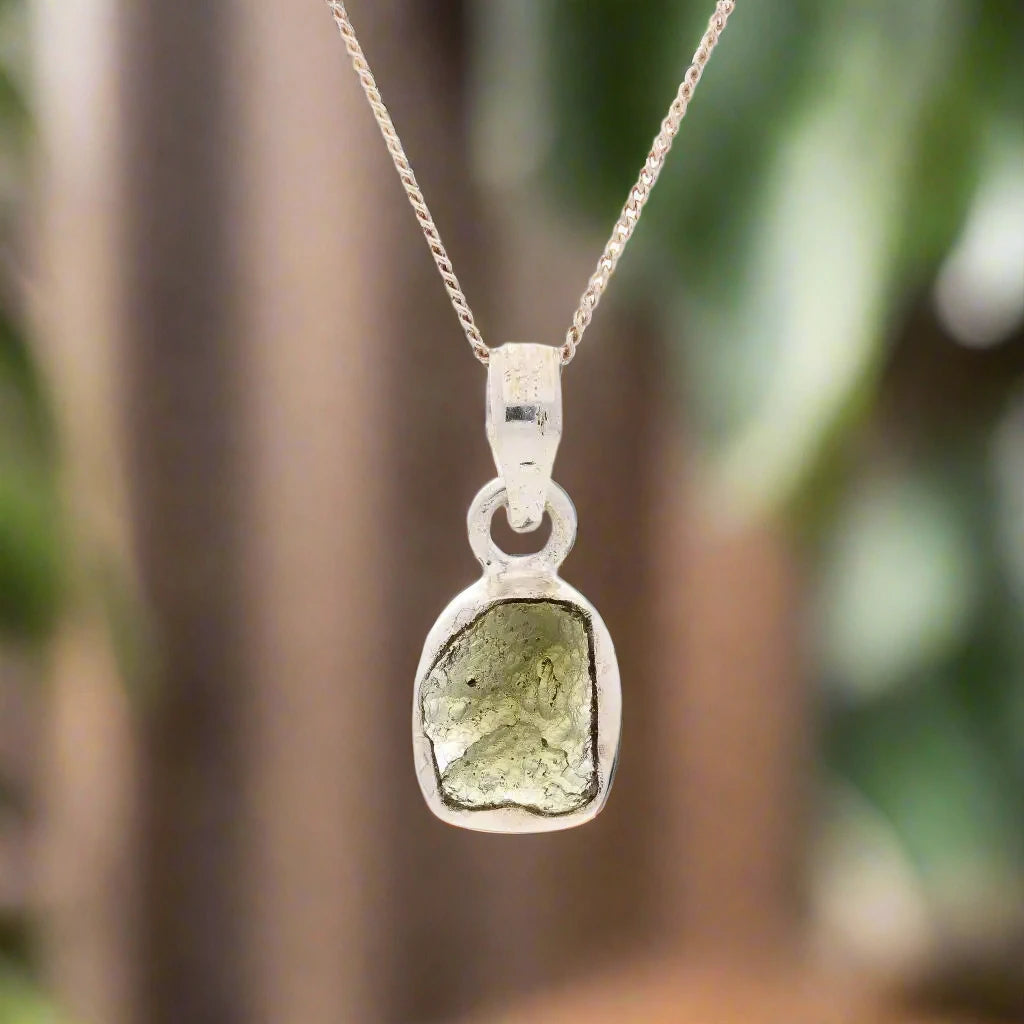 Buy your Mystic Moldavite Sterling Silver Necklace online now or in store at Forever Gems in Franschhoek, South Africa