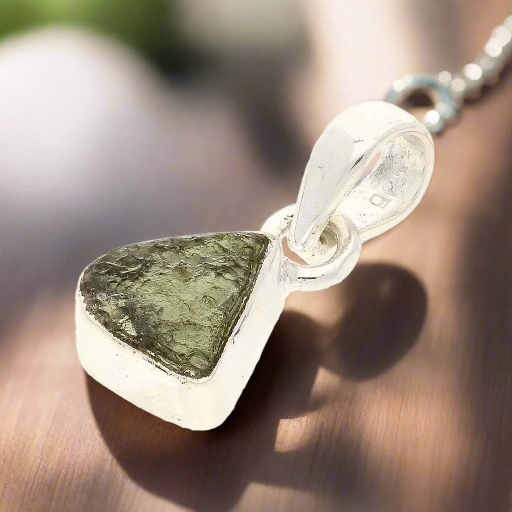 Celestial Green Moldavite Necklace Delight