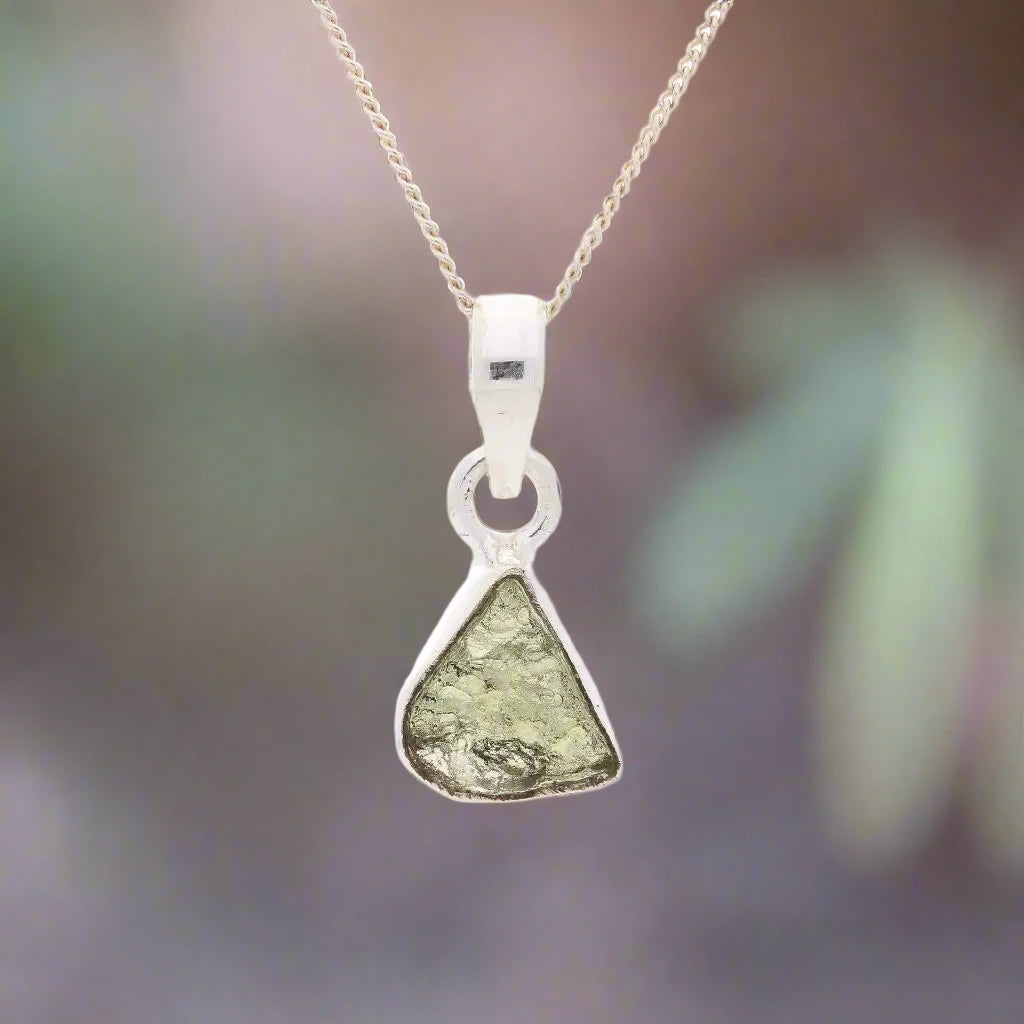 Celestial Green Moldavite Necklace Delight