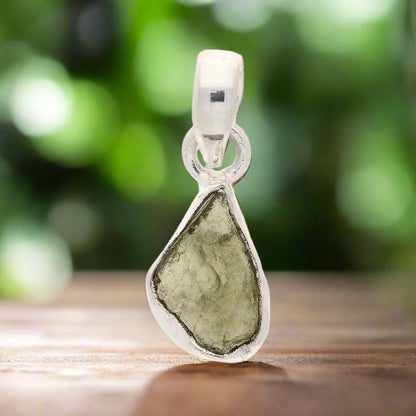 Enchanting Moldavite Cosmic Silver Necklace