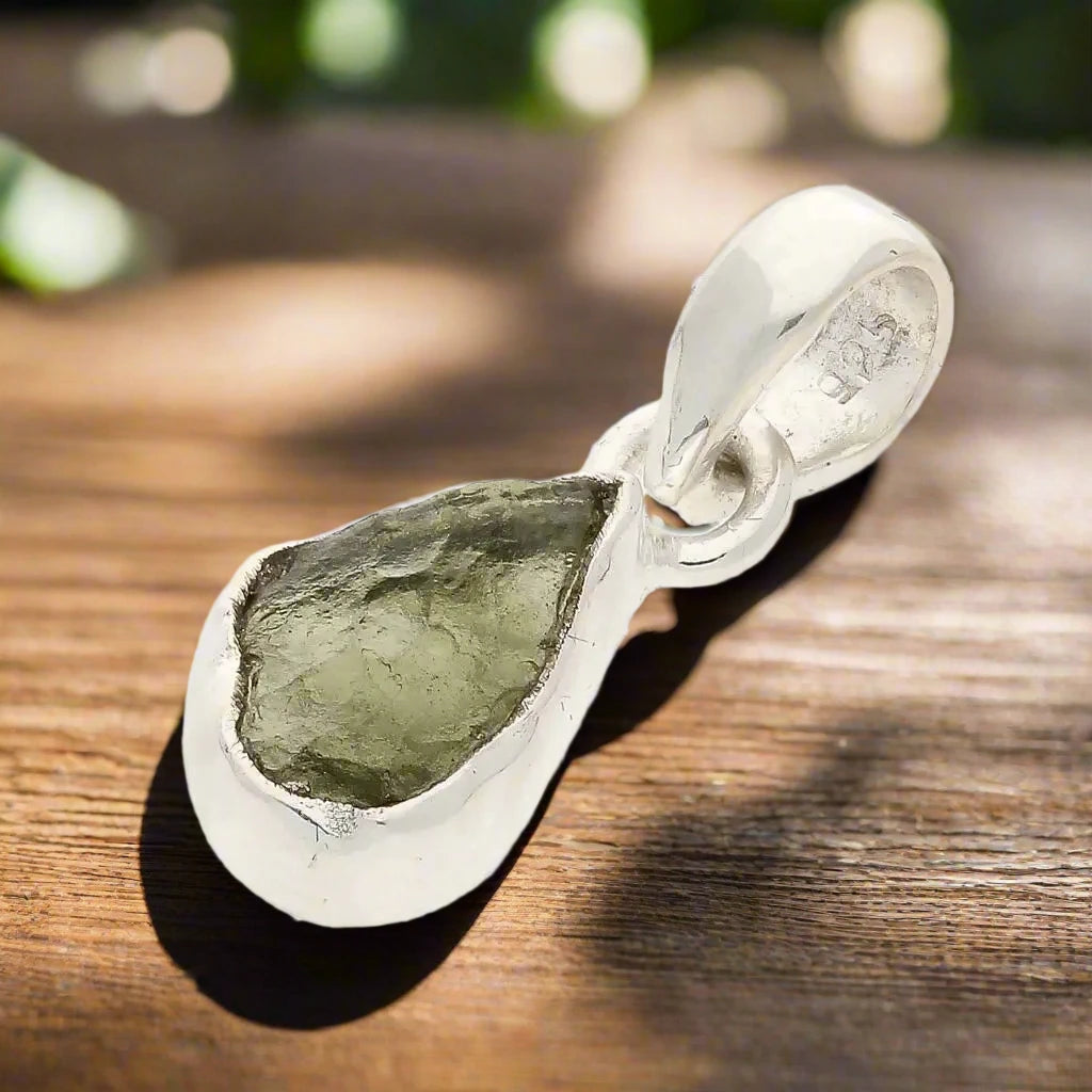 Enchanting Moldavite Cosmic Silver Necklace