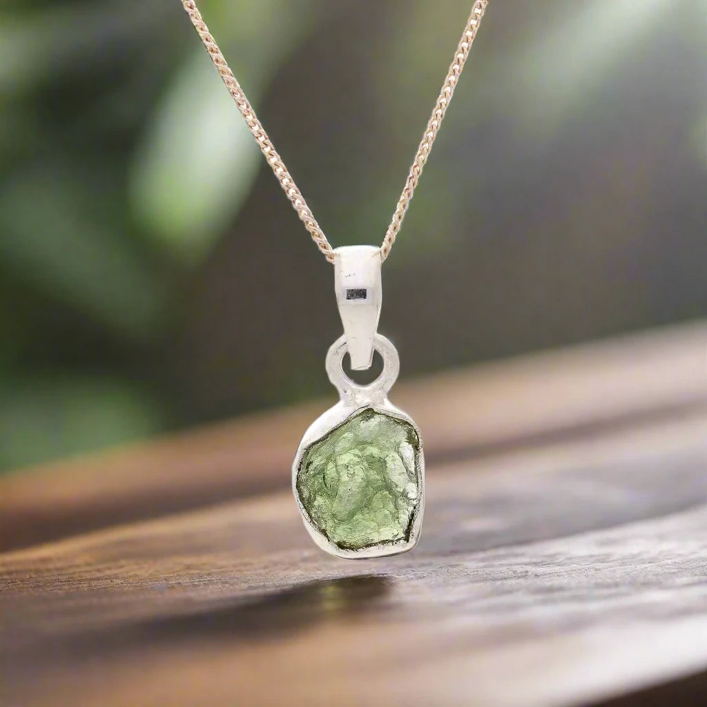 Buy your Rare Moldavite Gemstone Pendant Necklace online now or in store at Forever Gems in Franschhoek, South Africa