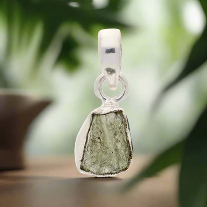 Buy your Earthy Moldavite Energy Silver Necklace online now or in store at Forever Gems in Franschhoek, South Africa