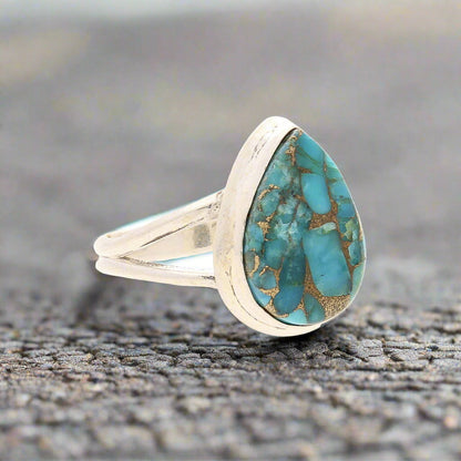 Buy your Bohemian Rhapsody: Copper Turquoise Sterling Silver Ring online now or in store at Forever Gems in Franschhoek, South Africa