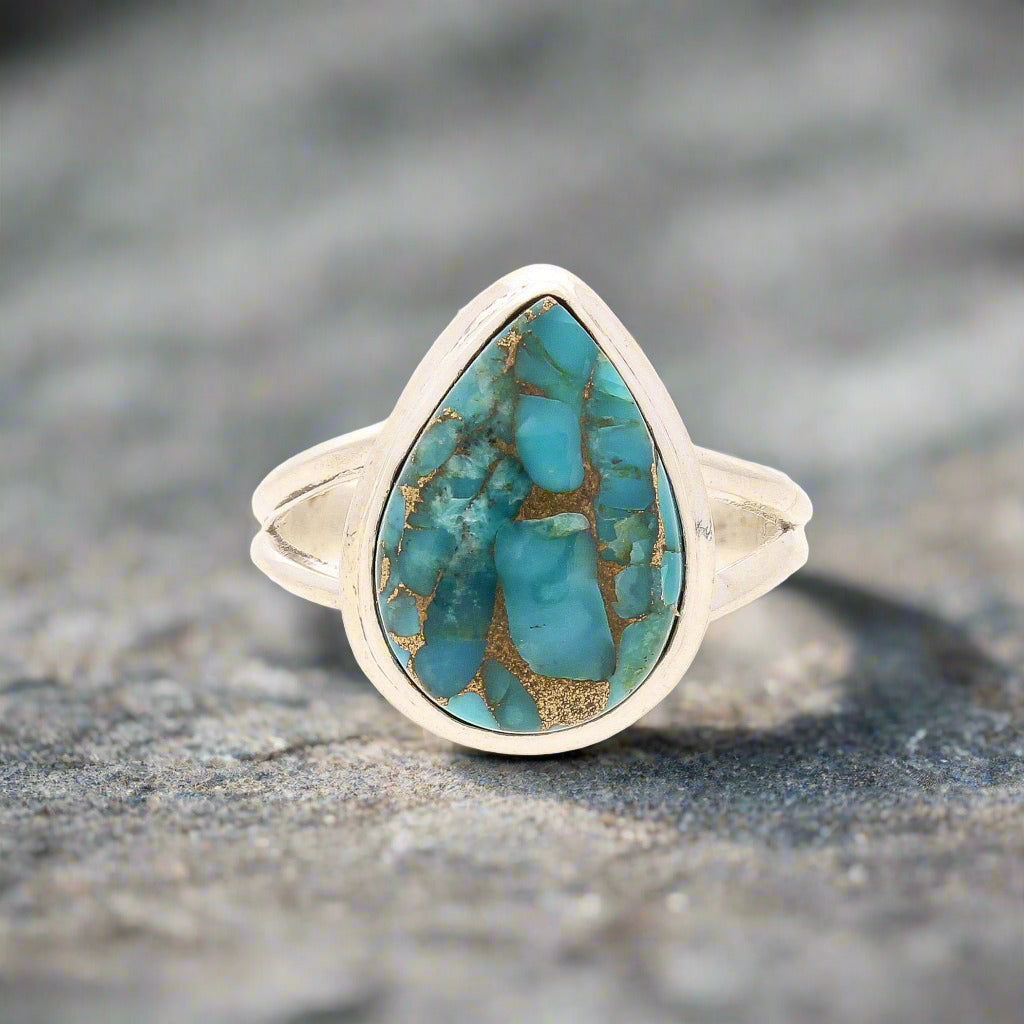 Buy your Bohemian Rhapsody: Copper Turquoise Sterling Silver Ring online now or in store at Forever Gems in Franschhoek, South Africa