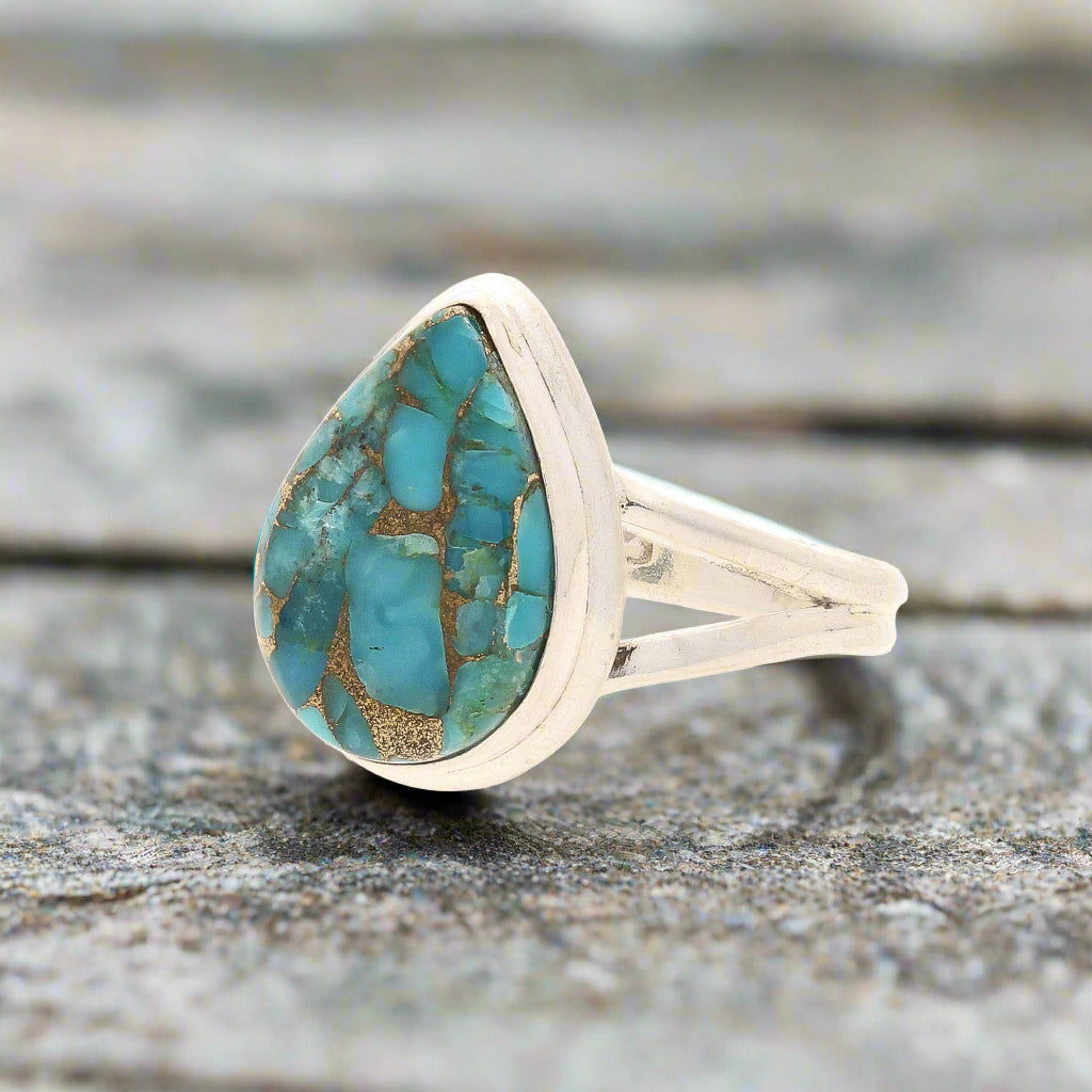 Buy your Bohemian Rhapsody: Copper Turquoise Sterling Silver Ring online now or in store at Forever Gems in Franschhoek, South Africa