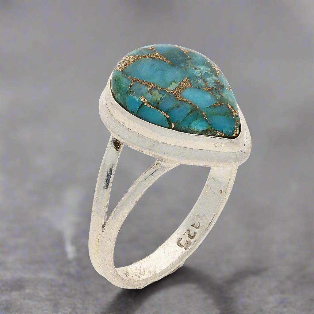 Buy your Bohemian Rhapsody: Copper Turquoise Sterling Silver Ring online now or in store at Forever Gems in Franschhoek, South Africa