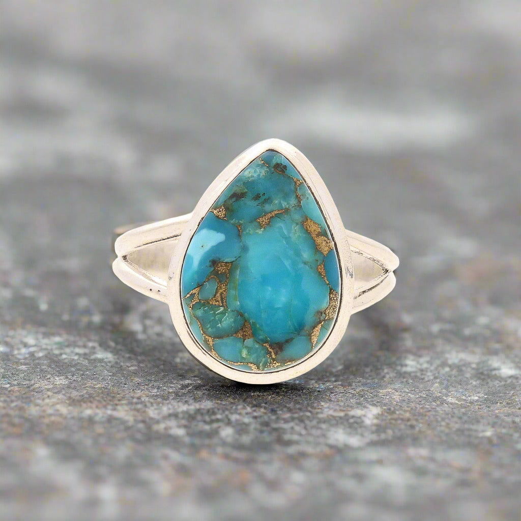 Buy your Bohemian Rhapsody: Copper Turquoise Sterling Silver Ring online now or in store at Forever Gems in Franschhoek, South Africa