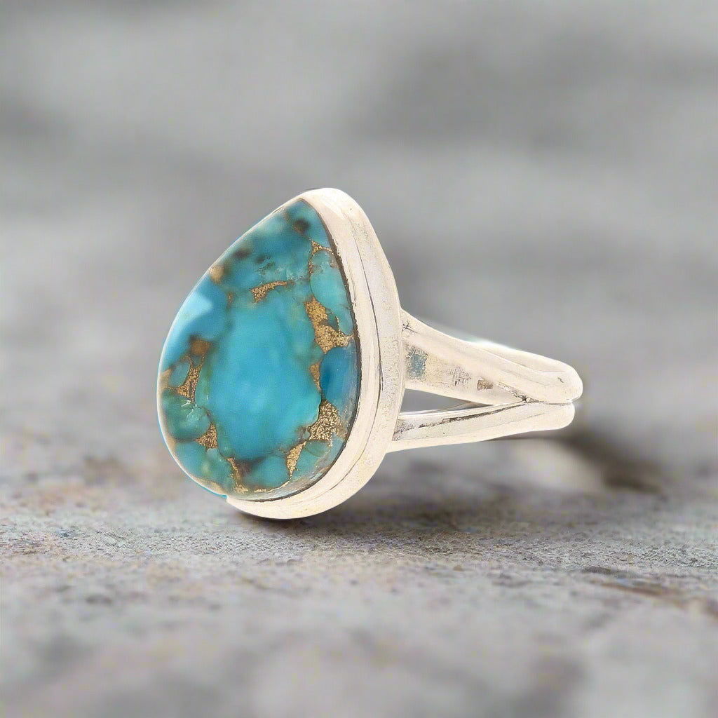 Buy your Bohemian Rhapsody: Copper Turquoise Sterling Silver Ring online now or in store at Forever Gems in Franschhoek, South Africa