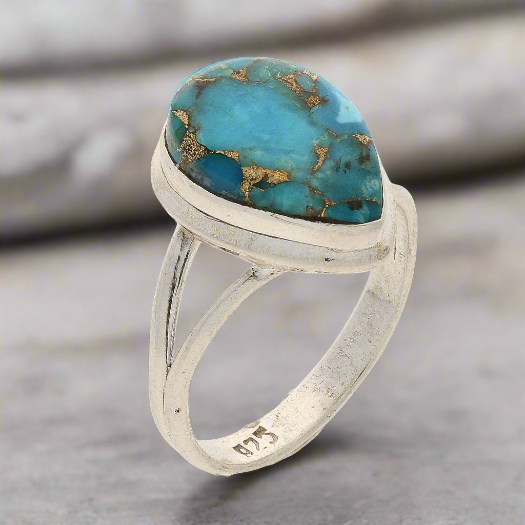 Buy your Bohemian Rhapsody: Copper Turquoise Sterling Silver Ring online now or in store at Forever Gems in Franschhoek, South Africa