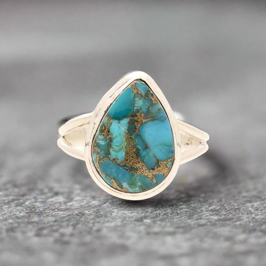 Buy your Bohemian Rhapsody: Copper Turquoise Sterling Silver Ring online now or in store at Forever Gems in Franschhoek, South Africa